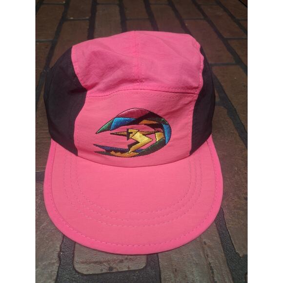 Vintage 90s Pink Black Embroidered Surfer Hat - Picture 1 of 3